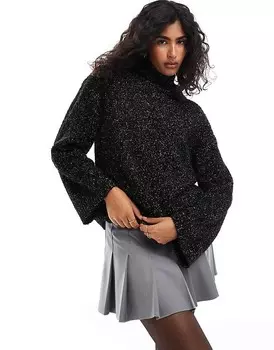 Джемпер с высоким воротником ASOS DESIGN Multiply из однотонной пряжи в горошек