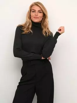 Джемпер с высоким воротником Astrid KAFFE, темно-серый меланж