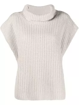 Джемпер с высоким воротником и короткими рукавами Kristensen Du Nord, нейтральный цвет