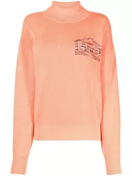 Джемпер с высоким воротником и логотипом Aries, оранжевый