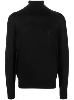 Джемпер с высоким воротником и нашивкой Medusa VERSACE, черный