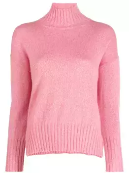 Джемпер с высоким воротником и разрезами Peserico, розовый