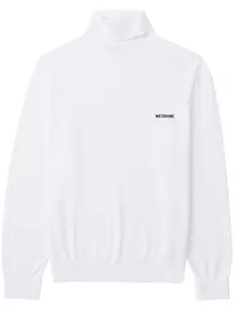 Джемпер с высоким воротником и вышитым логотипом We11done, белый