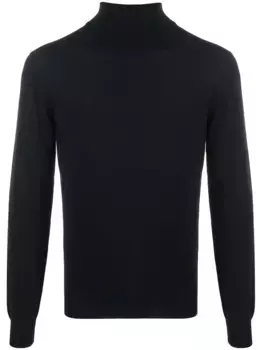 Джемпер с высоким воротником в рубчик Dell'oglio, серый