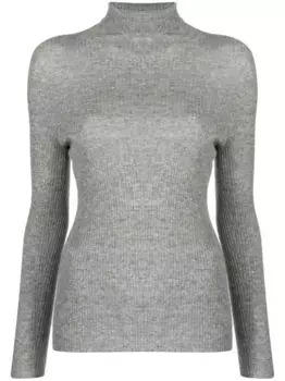 Джемпер с высоким воротником в рубчик Fabiana Filippi, серый
