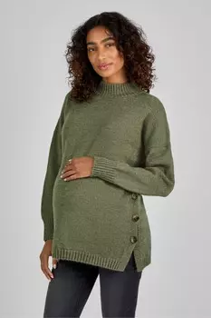 Джемпер с высоким воротом для беременных и кормящих мам Jojo Maman Bb, зеленый