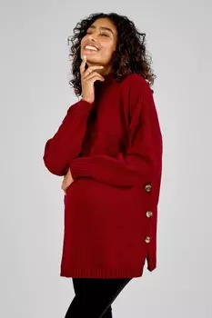 Джемпер с высоким воротом для беременных и кормящих мам Jojo Maman Bb, красный