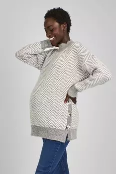 Джемпер с высоким воротом для беременных и кормящих мам Jojo Maman Bb, серый