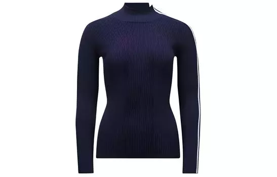 Джемпер с высоким воротом и нашивкой-логотипом Moncler, Midnight Blue