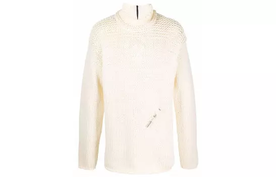 Джемпер с высоким воротом и отделкой гвоздями Off-White, белый