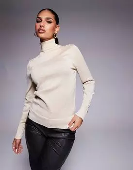 Джемпер с высоким воротом кремового цвета River Island