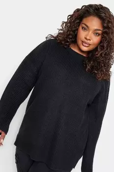 Джемпер с заниженной линией плеч Yours Curve, черный