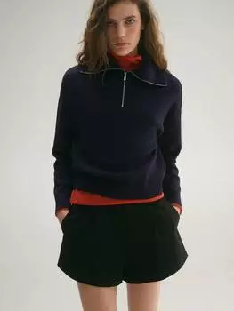 Джемпер с застежкой-молнией latitas Mango, темно-синий