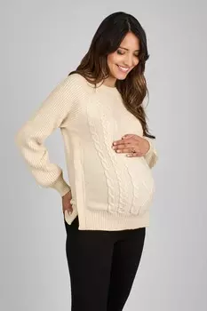 Джемпер с застежкой молнией сбоку и пуговицами для беременных и кормящих матерей Jojo Maman Bb, бежевый