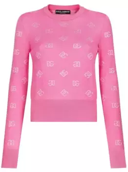 Джемпер с жаккардовым логотипом DOLCE & GABBANA, розовый