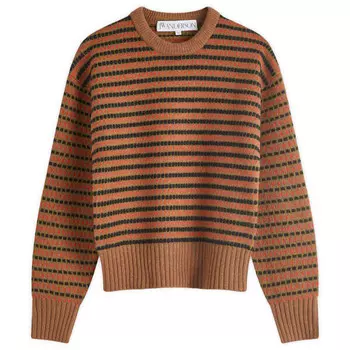 Джемпер с жаккардовым узором в полоску Jw Anderson, зеленый