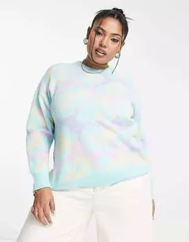 Джемпер с животным принтом Simply Be пастельно-синего цвета