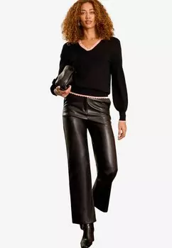 Джемпер SCALLOP TIPPED NOTCH NECK FINE GAUGE Love & Roses, черный