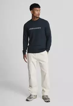 Джемпер SCRIPT JACQUARD Lyle & Scott, темно-синий