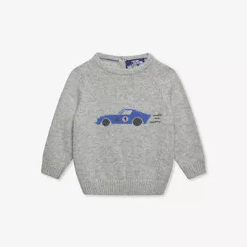 Джемпер sebastian из смесовой шерсти с рисунком интарсия 3-24 месяца Trotters, серый