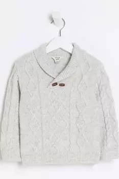 Джемпер-Шалька с косой River Island, серый