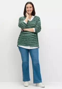 Джемпер Sheego, темно-зеленый