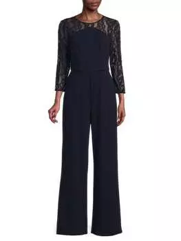 Джемпер Широкого Кроя Adrianna Papell с кружевной кокеткой, midnight