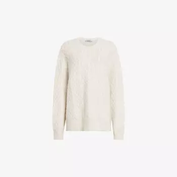 Джемпер Sirius косой вязки из смеси альпаки Allsaints, белый