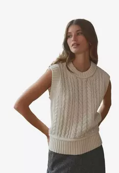 Джемпер SLEEVELESS CABLE TANK REGULAR FIT Next, молочный