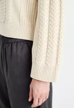 Джемпер SLFBIRTE CABLE CROPPED ONECK Selected Femme, кремовый