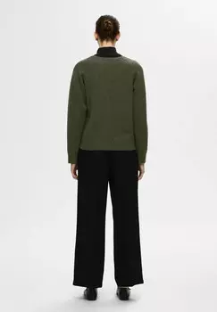 Джемпер SLFLULU NEW V NECK Selected Femme, хаки