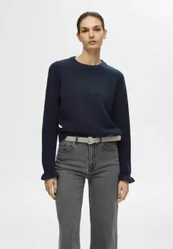 Джемпер SLFLULU O NECK NOOS Selected Femme, цвет Mottled Dark Blue