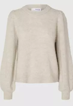 Джемпер SLFLULU O-NECK NOOS Selected Femme, бежевый