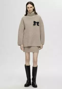 Джемпер SLFMARY LONG ROLL NECK Selected Femme, бежевый