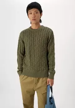 Джемпер SLHCAI Selected Homme, темно-зеленый