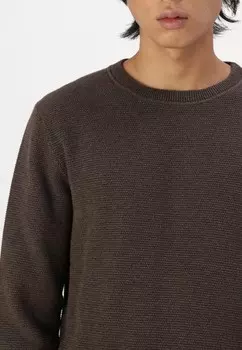 Джемпер SLHROSS STRUCTURE CREW Selected Homme, темно-коричневый