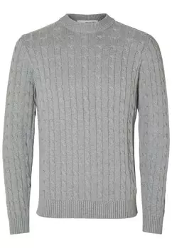 Джемпер SLHRYAN STRUCTURE CREW NECK Selected Homme, серый