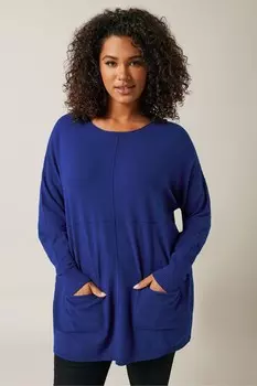 Джемпер со швами Evans, синий