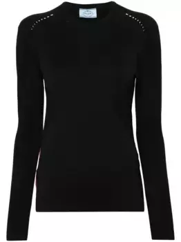 Джемпер со вставками Prada, черный
