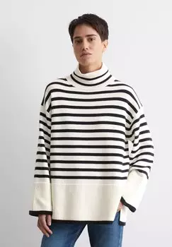 Джемпер STAND UP COLLAR STRIPED Marc O'Polo, белый