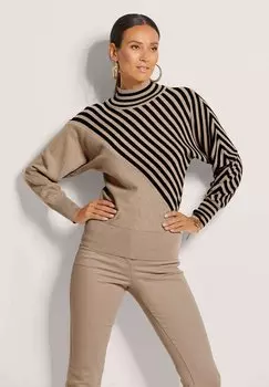 Джемпер STEHKRAGEN- IM KONTRAST-LOOK MADELEINE, коричневый