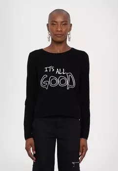 Джемпер STITCH SLOGAN KNITID, черный