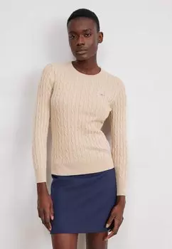 Джемпер STRETCH CABLE C NECK GANT, цвет dry sand