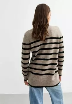 Джемпер STRIPE CREW NECK New Look, коричневый