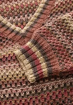 Джемпер STRIPE STITCH DETAIL V-NECK Next, коричневый