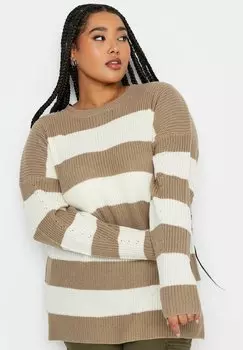 Джемпер STRIPE Yours Clothing, бежевый