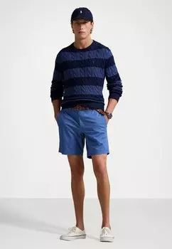 Джемпер STRIPED CABLE KNIT COTTON SWEATER Polo Ralph Lauren, темно-синий