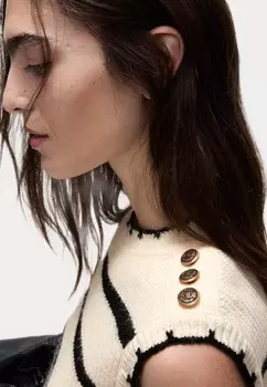 Джемпер STRIPED CREW NECK SCALLOPED EDGE Marks & Spencer, мультиколор