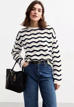 Джемпер STRIPED OPEN New Look, белый