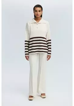 Джемпер STRIPED WITH BUTTON DETAIL Touch Priv, коричневый